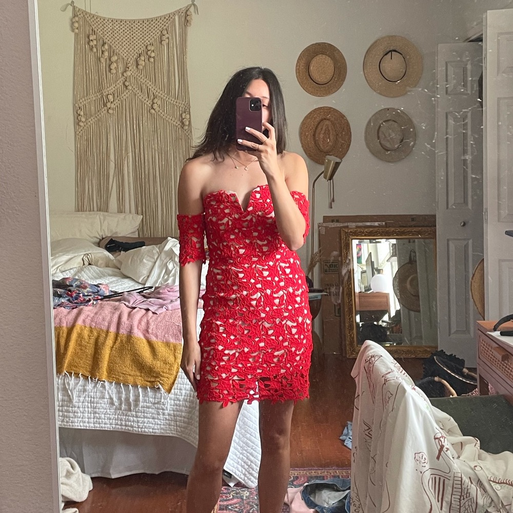 Red cocktail spring/summer dress